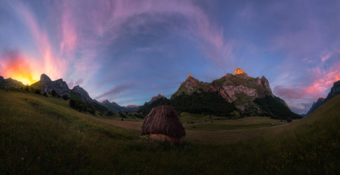 Pano amanecer Valle de Lago HDR 36 imagenes